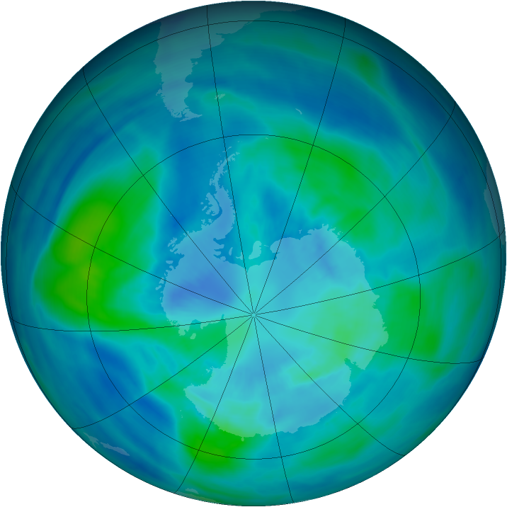 Antarctic ozone map for 26 March 2008